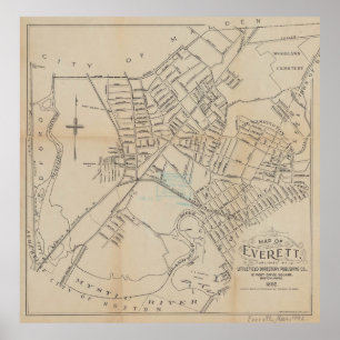 Póster Mapa de época de MAMÁES del Everett (1892)