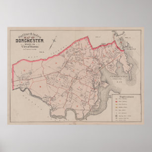 Póster Mapa de época de MAMÁES Dorchester (1884)