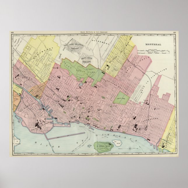 Póster Mapa de época de Montreal (1903) (Frente)