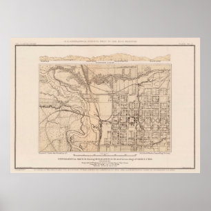 Póster Mapa de época de Ogden UT (1877)