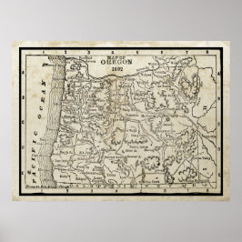 Póster Mapa de época de Oregón