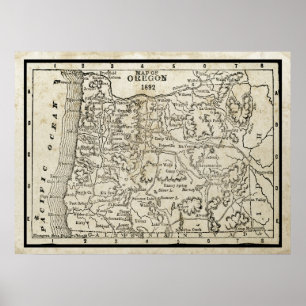 Póster Mapa de época de Oregón