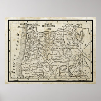 Póster Mapa de época de Oregón