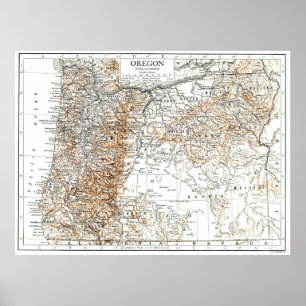 Póster Mapa de época de Oregón (1911) 2