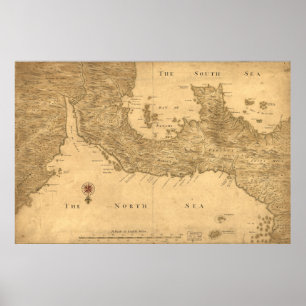 Póster Mapa de época de Panamá (1800)