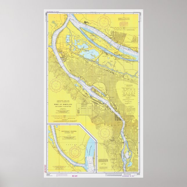 Póster Mapa de época de Portland OR (1974) (Frente)