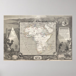 Póster Mapa de época de poster de África