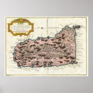 Póster Mapa de época de Santa Lucía (1758)
