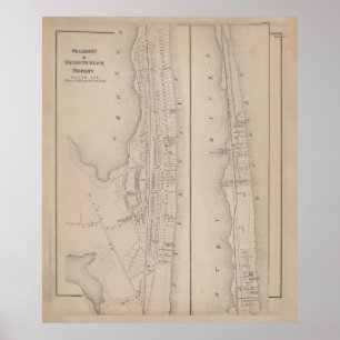 Póster Mapa de época de Sea bright & Monmouth NJ (1873)