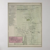 Mapa de época de Southampton Nueva York (1873)