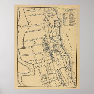 Póster Mapa de época de St Augustine FL (1889)