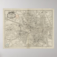 Mapa de época de Toulouse Francia (1844)