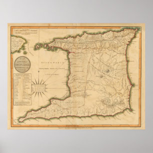 Póster Mapa de época de Trinidad (1912)