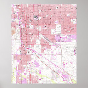 Póster Mapa de época de Tucson Arizona (1957)