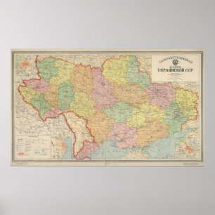 Póster Mapa de época de Ucrania (1941)