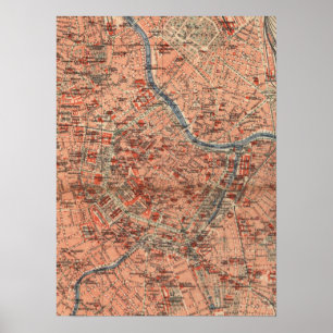 Póster Mapa de época de Viena Austria (1920)