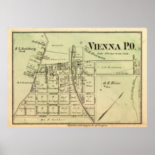 Póster Mapa de época de Viena VA (1878)