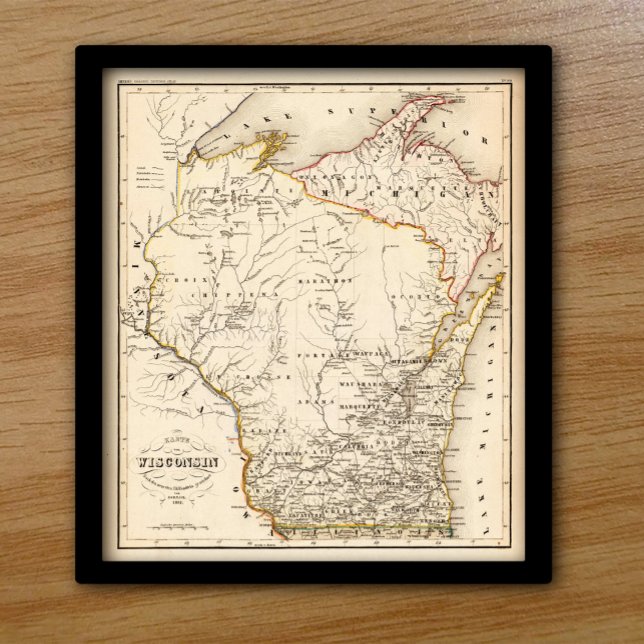 Póster Mapa de época de Wisconsin 1852 (Subido por el creador)