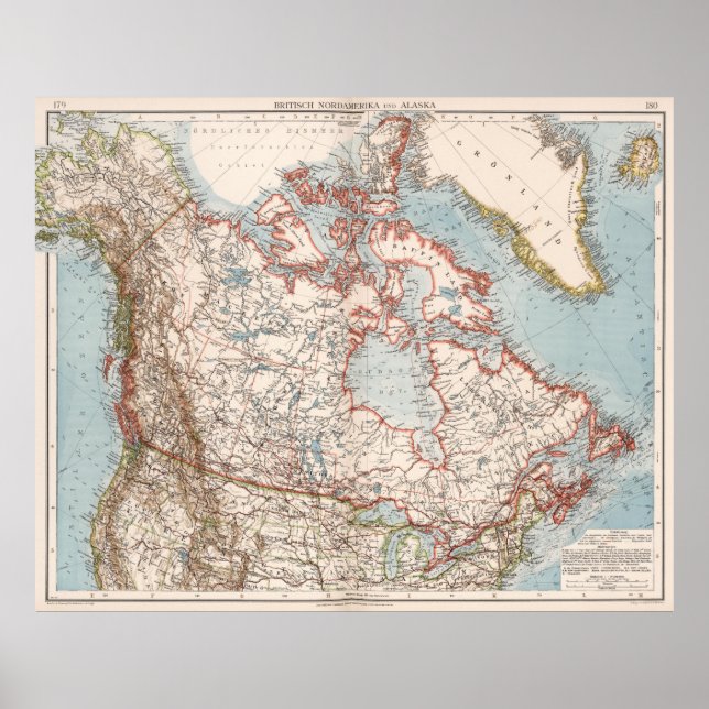 Póster Mapa de época del Canadá (1905) (Frente)