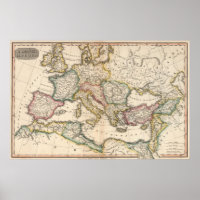 Mapa de época del Imperio Romano (1815)