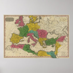 Póster Mapa de época del Imperio Romano (1831)