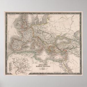 Póster Mapa de época del Imperio Romano (1836)