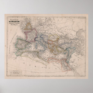 Póster Mapa de época del Imperio Romano (1852)
