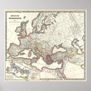 Póster Mapa de época del Imperio Romano (1865)