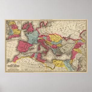 Póster Mapa de época del Imperio Romano (1875)