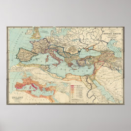 Póster Mapa de época del Imperio Romano (1889)