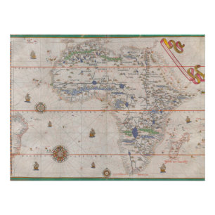 Póster Mapa de época del Manuscrito Africano Atlas 1587