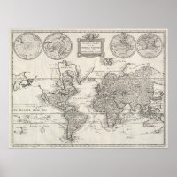 Mapa de época del mundo (1786)