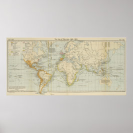 Póster Mapa de época del mundo (1911) 2