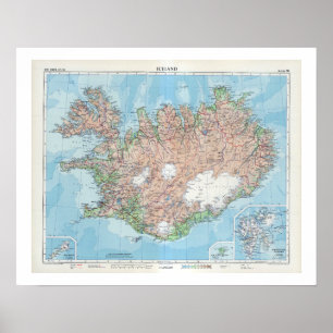 Póster Mapa de época del Poster de Islandia