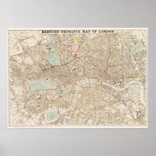 Póster Mapa de época del Poster de Londres