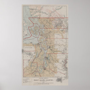 Póster Mapa de época del sonido del Puget (1899)