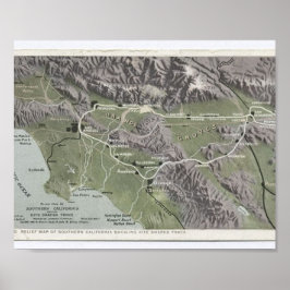 Póster Mapa de época del sur de California de Canva en 18
