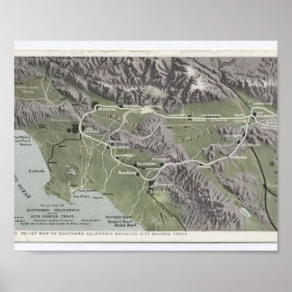 Póster Mapa de época del sur de California de Canva en 18