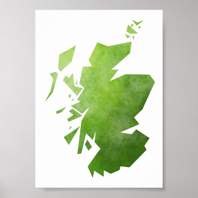 Póster Mapa de Escocia (Frente)
