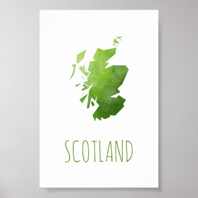 Póster Mapa de Escocia (Frente)