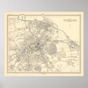 Póster Mapa de Escocia de Edimburgo (1912)