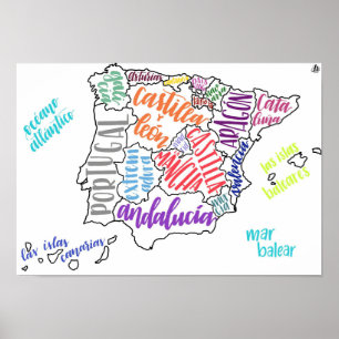 Póster Mapa de España