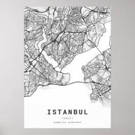 Póster Mapa de Estambul
