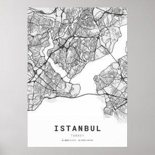 Póster Mapa de Estambul