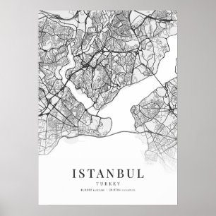 Póster Mapa de Estambul
