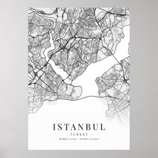 Póster Mapa de Estambul