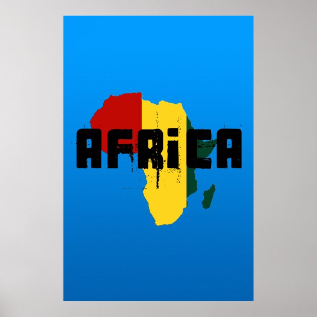 Póster Mapa de estilo del Reggae de Ragga Africa Poster (Frente)