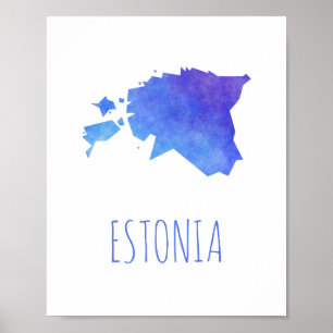 Póster Mapa de Estonia