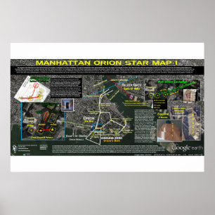 Póster Mapa de estrellas de Manhattan Orion 1