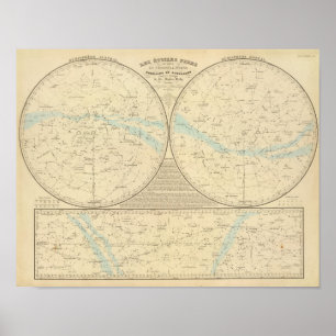 Póster Mapa de estrellas fijas